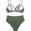 imageSUUKSESS Women Twist High Waisted Bikini Sexy Push Up Two Piece Swimsuits1 Upgrade Army Green