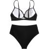 imageSUUKSESS Women Twist High Waisted Bikini Sexy Push Up Two Piece Swimsuits1 Upgrade Black