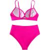 imageSUUKSESS Women Twist High Waisted Bikini Sexy Push Up Two Piece Swimsuits1 Upgrade Hot Pink