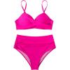 imageSUUKSESS Women Twist High Waisted Bikini Sexy Push Up Two Piece Swimsuits1 Upgrade Hot Pink