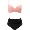 imageSUUKSESS Women Twist High Waisted Bikini Sexy Push Up Two Piece Swimsuits1 Upgrade Pink Black