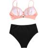 imageSUUKSESS Women Twist High Waisted Bikini Sexy Push Up Two Piece Swimsuits1 Upgrade Pink Black