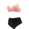 imageSUUKSESS Women Twist High Waisted Bikini Sexy Push Up Two Piece Swimsuits1 Upgrade Pink Black