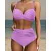 imageSUUKSESS Women Twist High Waisted Bikini Sexy Push Up Two Piece Swimsuits1 Upgrade Purple