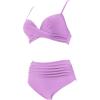 imageSUUKSESS Women Twist High Waisted Bikini Sexy Push Up Two Piece Swimsuits1 Upgrade Purple