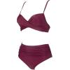 imageSUUKSESS Women Twist High Waisted Bikini Sexy Push Up Two Piece Swimsuits1 Wine Red