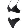 imageSUUKSESS Women Twist High Waisted Two Piece Bikini Sets V Cut Push Up Swimsuits83 Black