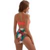 imageSUUKSESS Women Twist High Waisted Two Piece Bikini Sets V Cut Push Up Swimsuits83 Coral Pink Leaf
