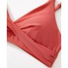 imageSUUKSESS Women Twist High Waisted Two Piece Bikini Sets V Cut Push Up Swimsuits83 Coral Pink Leaf
