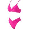 imageSUUKSESS Women Twist High Waisted Two Piece Bikini Sets V Cut Push Up Swimsuits83 Hot Pink