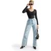 imageSUUKSESS Women V Neck Double Lined Bodysuit Sexy Long Sleeve Thong Bodysuit Shirts01 Black