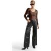imageSUUKSESS Women V Neck Double Lined Bodysuit Sexy Long Sleeve Thong Bodysuit Shirts01 Dark Brown