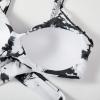 imageSUUKSESS Women Wrap Bikini Set Push Up High Waisted 2 Piece Swimsuits87 Black White Tie Dye
