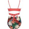 imageSUUKSESS Women Wrap Bikini Set Push Up High Waisted 2 Piece Swimsuits87 Coral Pink Leaf