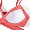 imageSUUKSESS Women Wrap Bikini Set Push Up High Waisted 2 Piece Swimsuits87 Coral Pink Leaf