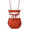 imageSUUKSESS Women Wrap Bikini Set Push Up High Waisted 2 Piece Swimsuits87 Deep Coral Red