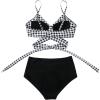 imageSUUKSESS Women Wrap Bikini Set Push Up High Waisted 2 Piece Swimsuits87 Gingham