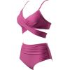 imageSUUKSESS Women Wrap Bikini Set Push Up High Waisted 2 Piece Swimsuits87 Musty Purple