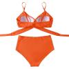 imageSUUKSESS Women Wrap Bikini Set Push Up High Waisted 2 Piece Swimsuits87 Orange
