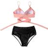imageSUUKSESS Women Wrap Bikini Set Push Up High Waisted 2 Piece Swimsuits87 Pink Black
