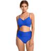 imageSUUKSESS Women Wrap Bikini Set Push Up High Waisted 2 Piece Swimsuits87 Royal Blue