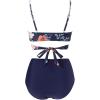 imageSUUKSESS Women Wrap Bikini Set Push Up High Waisted 2 Piece Swimsuits87 Vintage Blue Floral