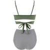 imageSUUKSESS Women Wrap Bikini Set Push Up High Waisted 2 Piece Swimsuits872 Striped Army Green