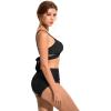 imageSUUKSESS Women Wrap Bikini Set Push Up High Waisted 2 Piece SwimsuitsBlack