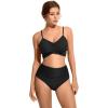 imageSUUKSESS Women Wrap Bikini Set Push Up High Waisted 2 Piece SwimsuitsBlack