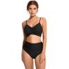 imageSUUKSESS Women Wrap Bikini Set Push Up High Waisted 2 Piece SwimsuitsBlack