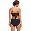 imageSUUKSESS Women Wrap Bikini Set Push Up High Waisted 2 Piece SwimsuitsBlack