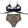imageSUUKSESS Women Wrap Bikini Set Push Up High Waisted 2 Piece SwimsuitsBlackLeopard