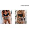 imageSUUKSESS Women Wrap Bikini Set Push Up High Waisted 2 Piece SwimsuitsBlackLeopard