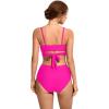 imageSUUKSESS Women Wrap Bikini Set Push Up High Waisted 2 Piece SwimsuitsHot Pink
