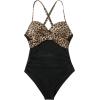 imageSUUKSESS Women Wrap Cut Out One Piece Swimsuit High Waisted Monokini Bathing Suit02 Black Leopard