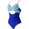 imageSUUKSESS Women Wrap Cut Out One Piece Swimsuit High Waisted Monokini Bathing Suit02 Blue Block
