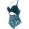 imageSUUKSESS Women Wrap Cut Out One Piece Swimsuit High Waisted Monokini Bathing Suit02 Blue Floral