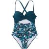 imageSUUKSESS Women Wrap Cut Out One Piece Swimsuit High Waisted Monokini Bathing Suit02 Blue Floral