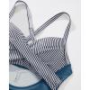 imageSUUKSESS Women Wrap Cut Out One Piece Swimsuit High Waisted Monokini Bathing Suit02 Blue Striped