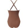 imageSUUKSESS Women Wrap Cut Out One Piece Swimsuit High Waisted Monokini Bathing Suit02 Brown
