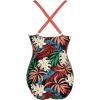 imageSUUKSESS Women Wrap Cut Out One Piece Swimsuit High Waisted Monokini Bathing Suit02 Coral Pink Leaf