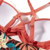 imageSUUKSESS Women Wrap Cut Out One Piece Swimsuit High Waisted Monokini Bathing Suit02 Coral Pink Leaf
