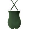 imageSUUKSESS Women Wrap Cut Out One Piece Swimsuit High Waisted Monokini Bathing Suit02 Deep Green