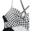 imageSUUKSESS Women Wrap Cut Out One Piece Swimsuit High Waisted Monokini Bathing Suit02 Gingham Black