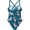imageSUUKSESS Women Wrap Cut Out One Piece Swimsuit High Waisted Monokini Bathing Suit02 Peacock Blue Floral