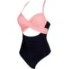 imageSUUKSESS Women Wrap Cut Out One Piece Swimsuit High Waisted Monokini Bathing Suit02 Pink Black