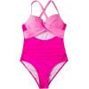 imageSUUKSESS Women Wrap Cut Out One Piece Swimsuit High Waisted Monokini Bathing Suit02 Pink Color Block