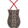 imageSUUKSESS Women Wrap Cut Out One Piece Swimsuit High Waisted Monokini Bathing Suit02 Red Leopard