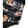 imageSUUKSESS Women Wrap Cut Out One Piece Swimsuit High Waisted Monokini Bathing Suit02 Retro Floral Black
