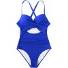 imageSUUKSESS Women Wrap Cut Out One Piece Swimsuit High Waisted Monokini Bathing Suit02 Royal Blue